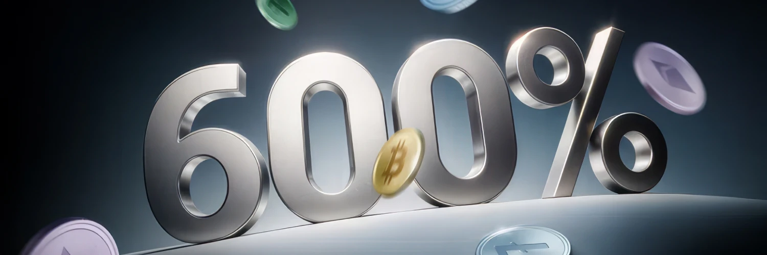 Bono de hasta 600 % para depósitos en criptomonedas