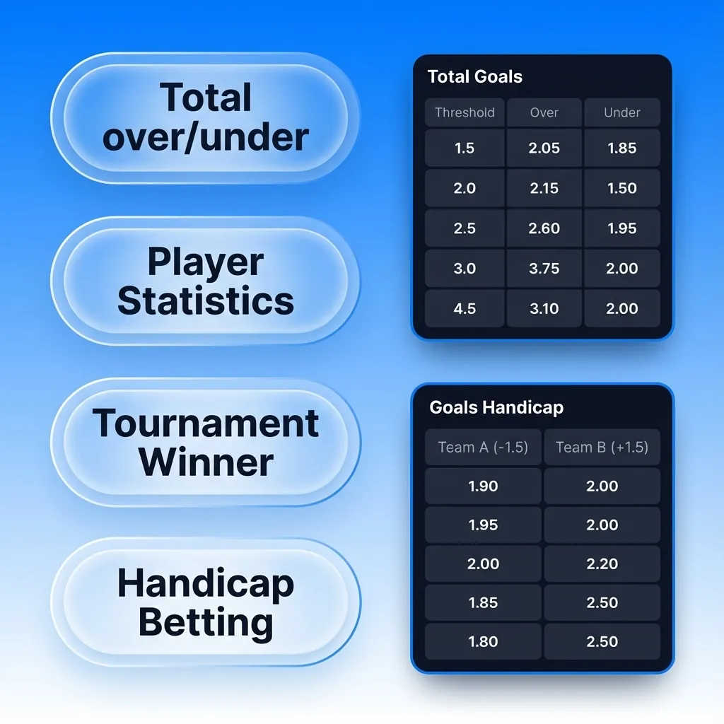 Tipos de apuestas en 1win: totales, hándicap y ganador