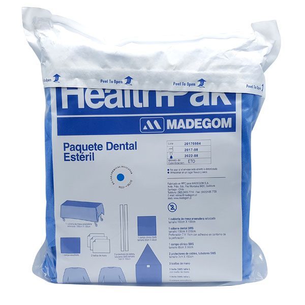 PAQUETE DENTAL ESTÉRIL HEALTH PAK® MADEGOM (Kit Quirúrgico de Ropa Estéril)  - Easy Dental