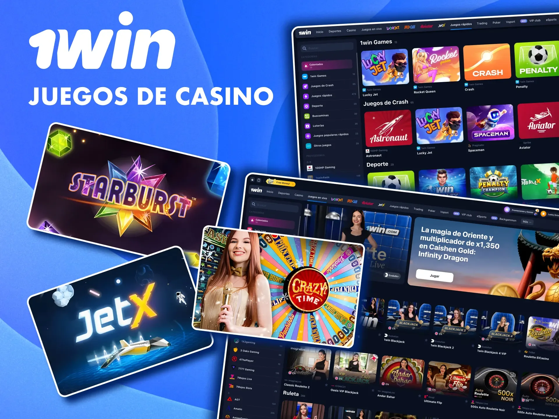 Apuesta en juegos Crash como Aviator, JetX y Aviatrix en 1win.