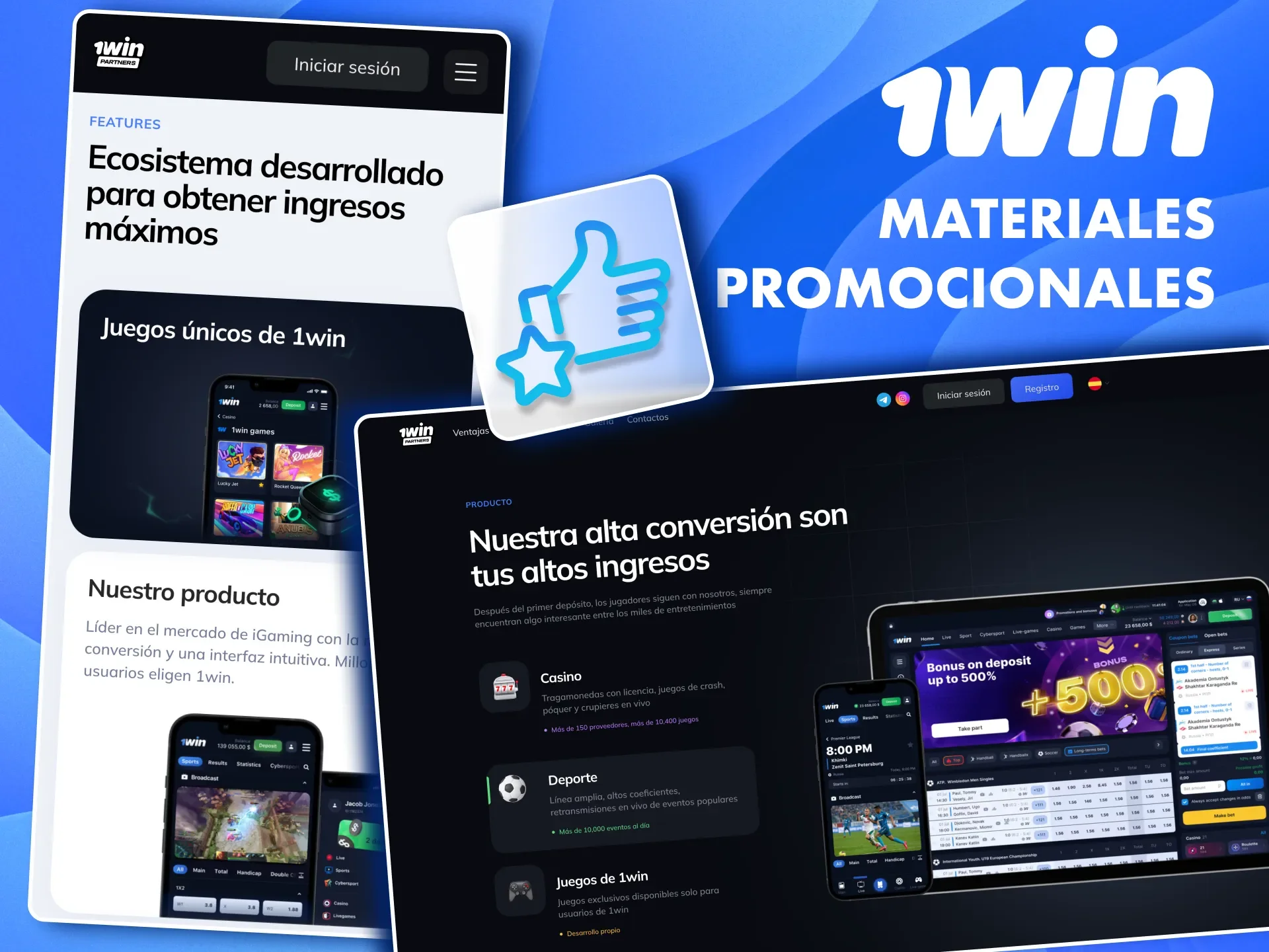 Impulsa tu marketing de afiliados con anuncios, videos y campañas estratégicas en 1win.