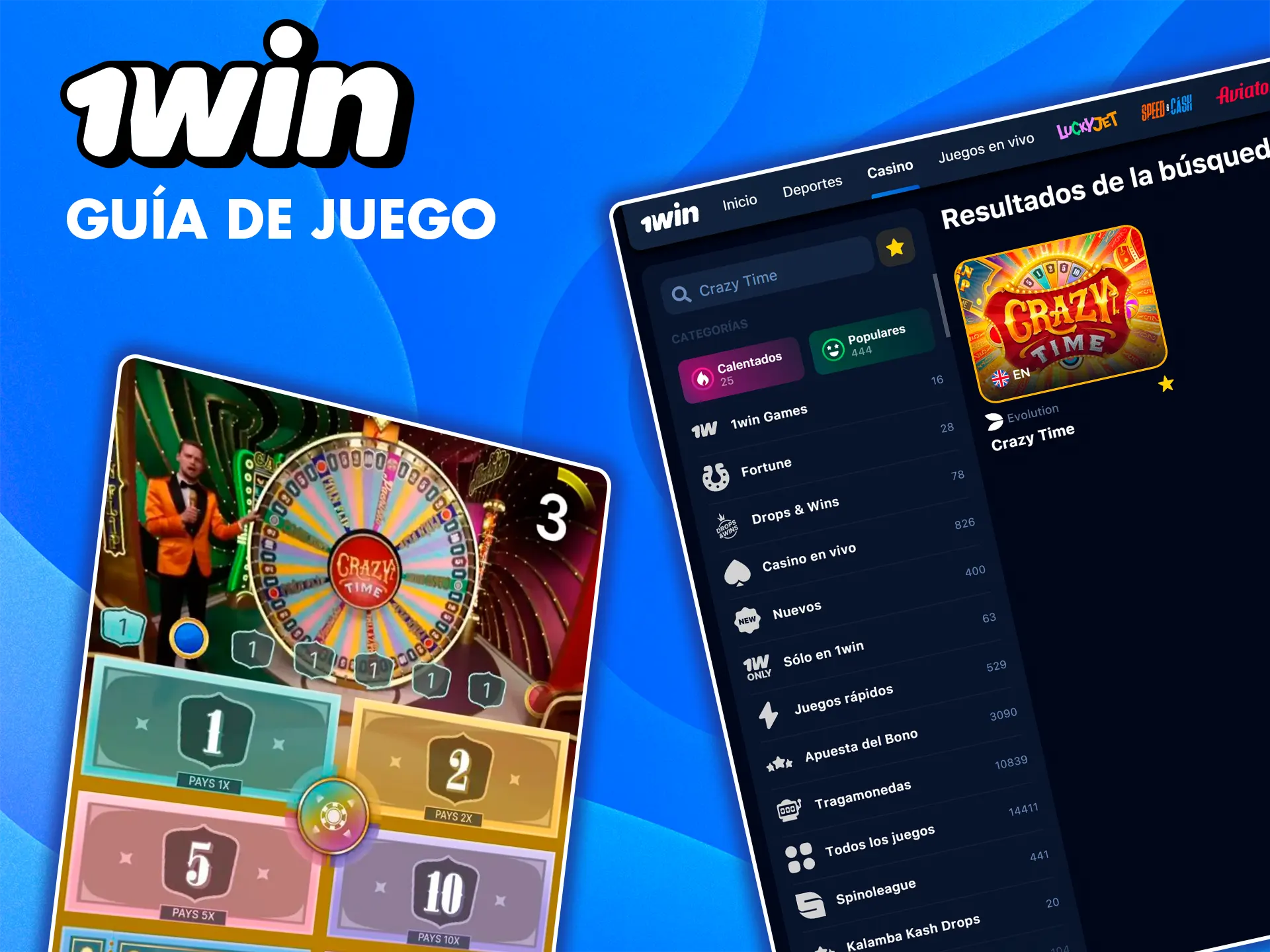 Lee las reglas del juego Crazy Time, que ya está disponible en 1win.