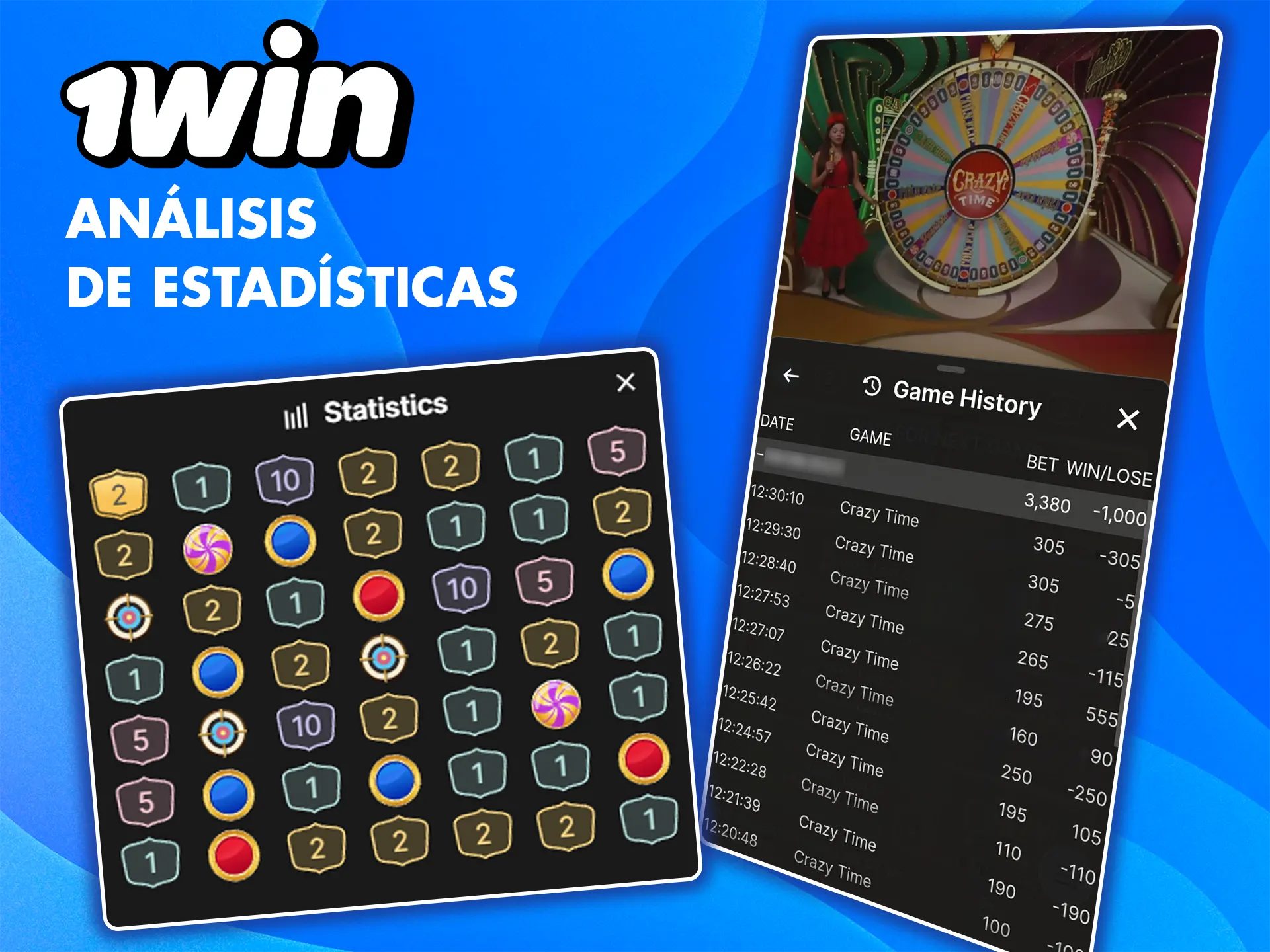 Analiza las rondas anteriores para aumentar tus posibilidades de ganar en el juego Crazy Time de 1win.