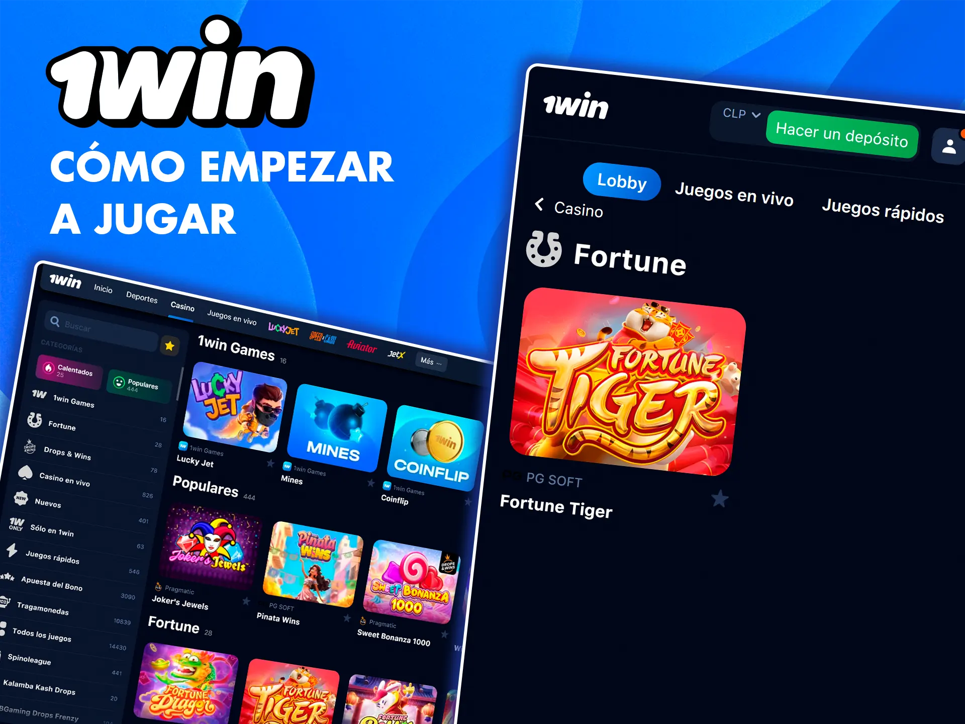 Regístrate en 1win y juega al juego Fortune Tiger con altas posibilidades de ganar.