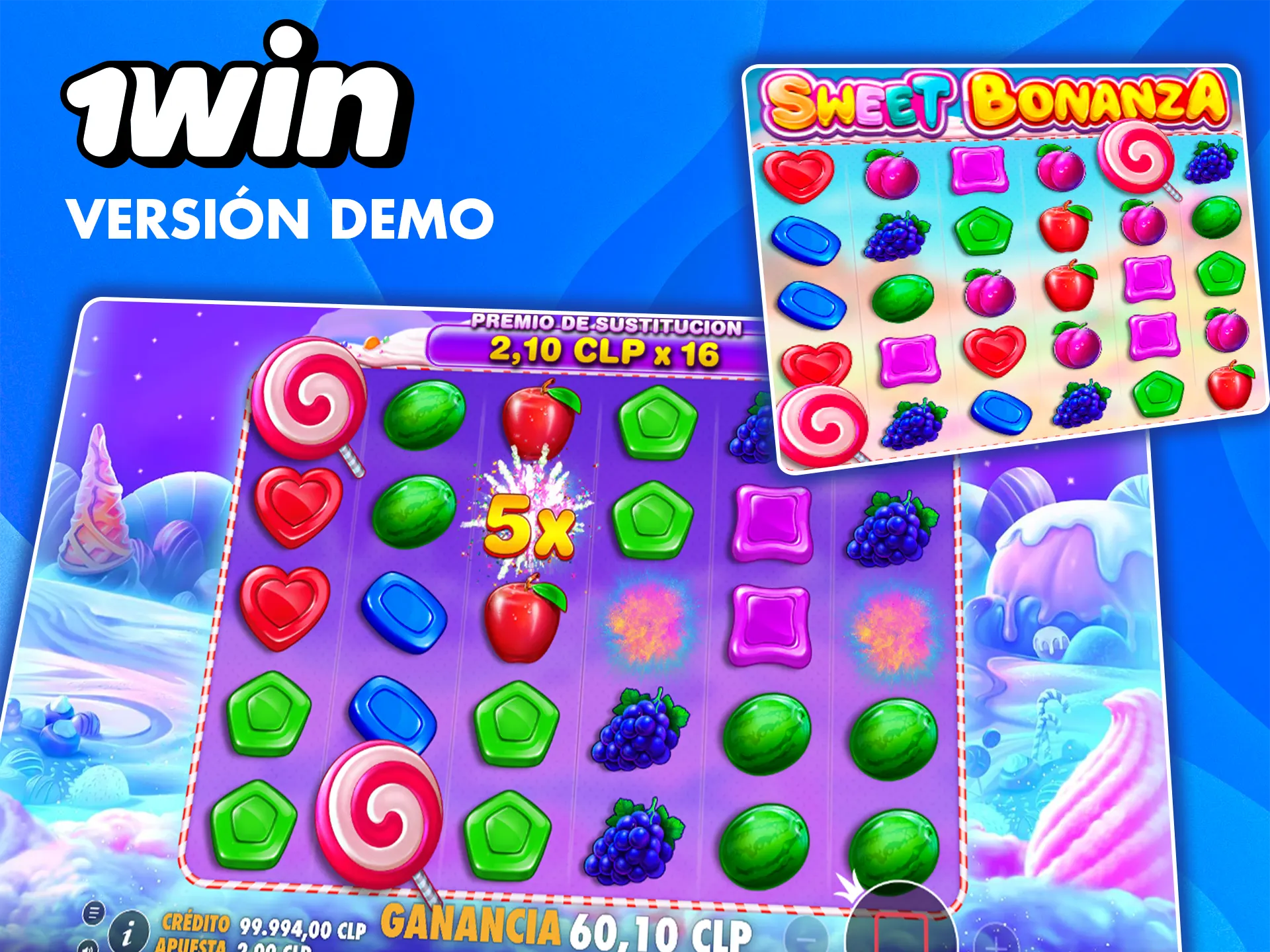 Prueba el modo demo del juego Sweet Bonanza gratis en el casino 1win.