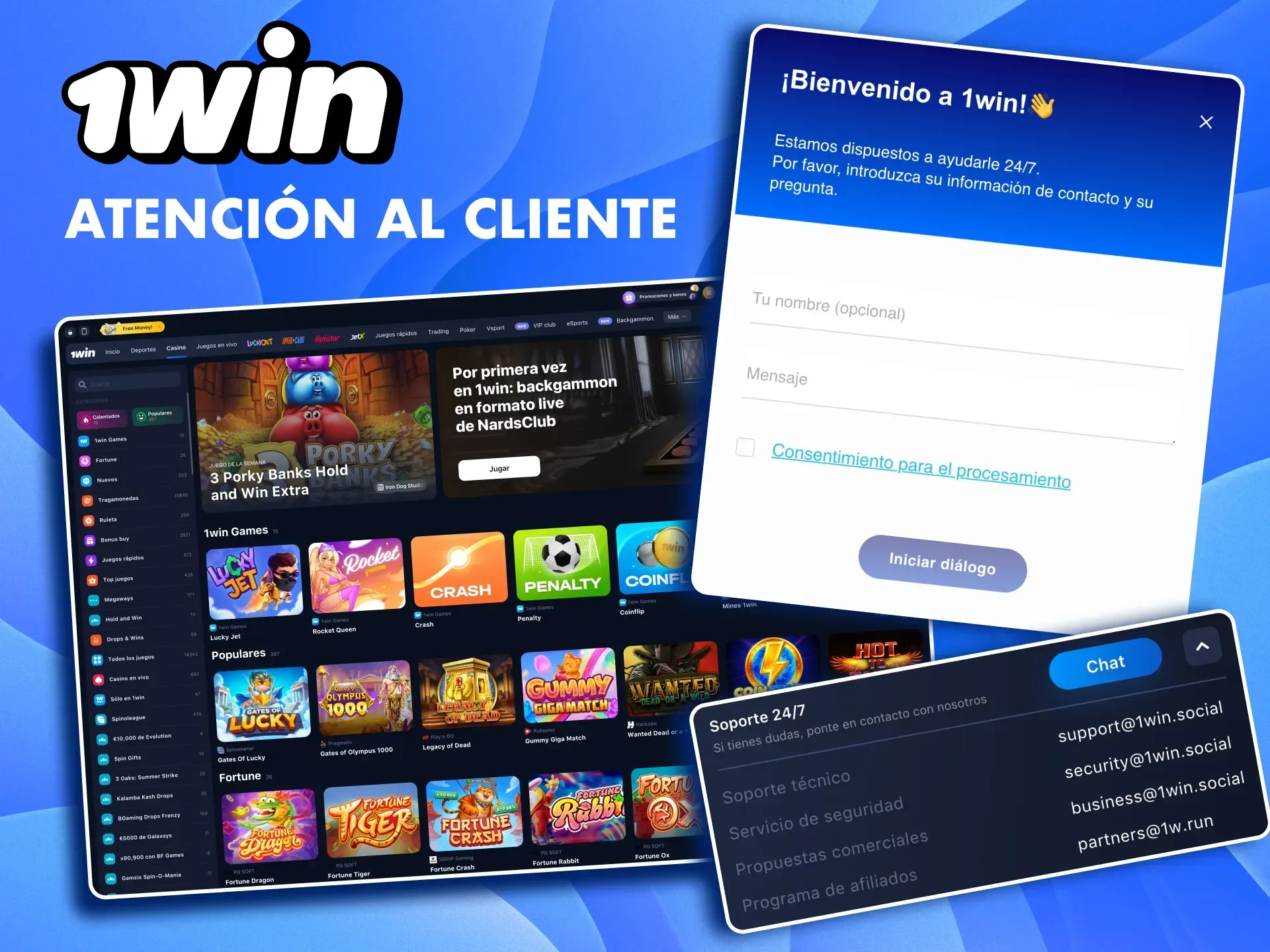 Accede al soporte de 1win y resuelve tus dudas con atención 24/7.