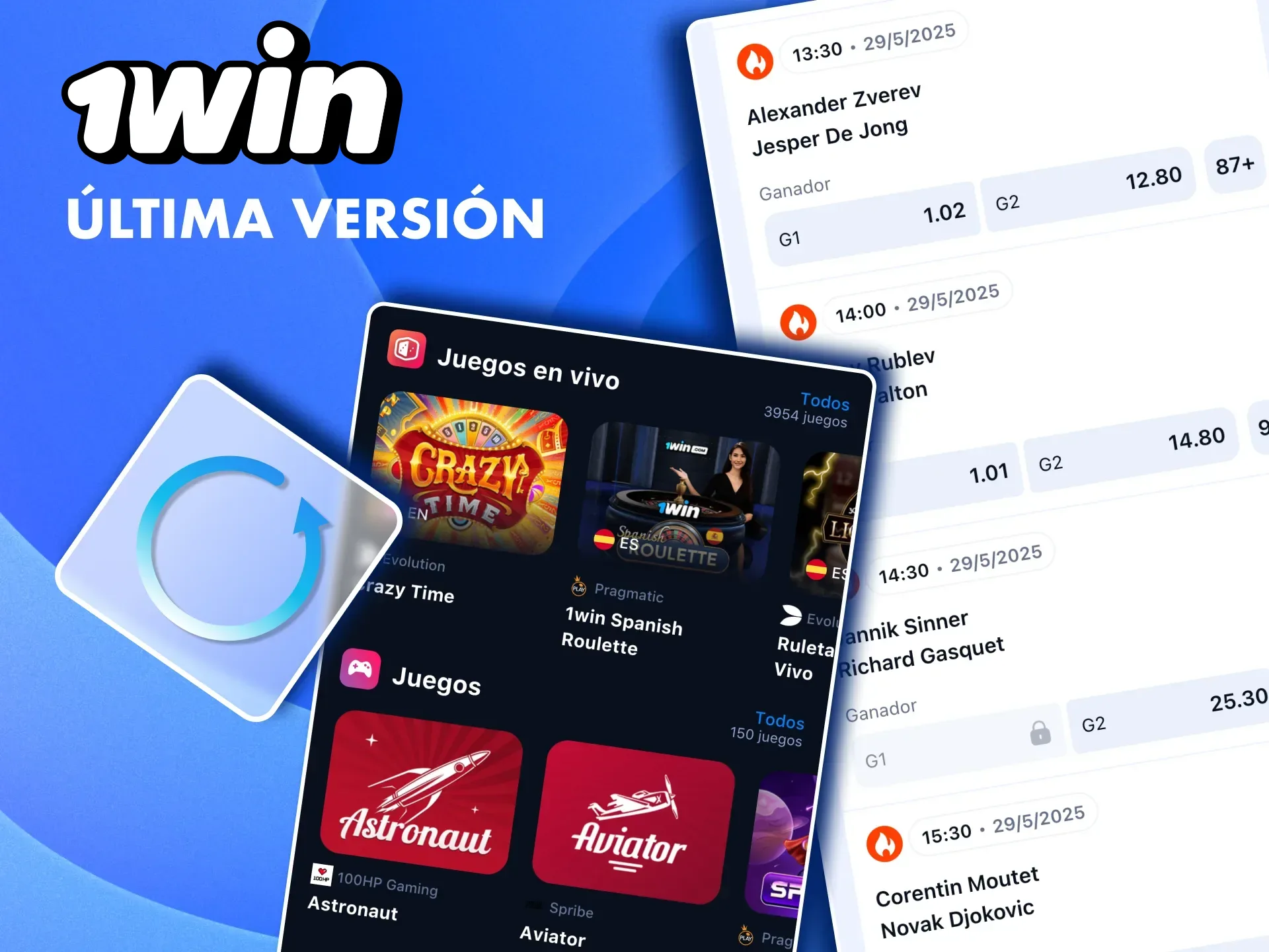 Actualiza 1win en Android o iOS y accede a mejoras y correcciones de errores.
