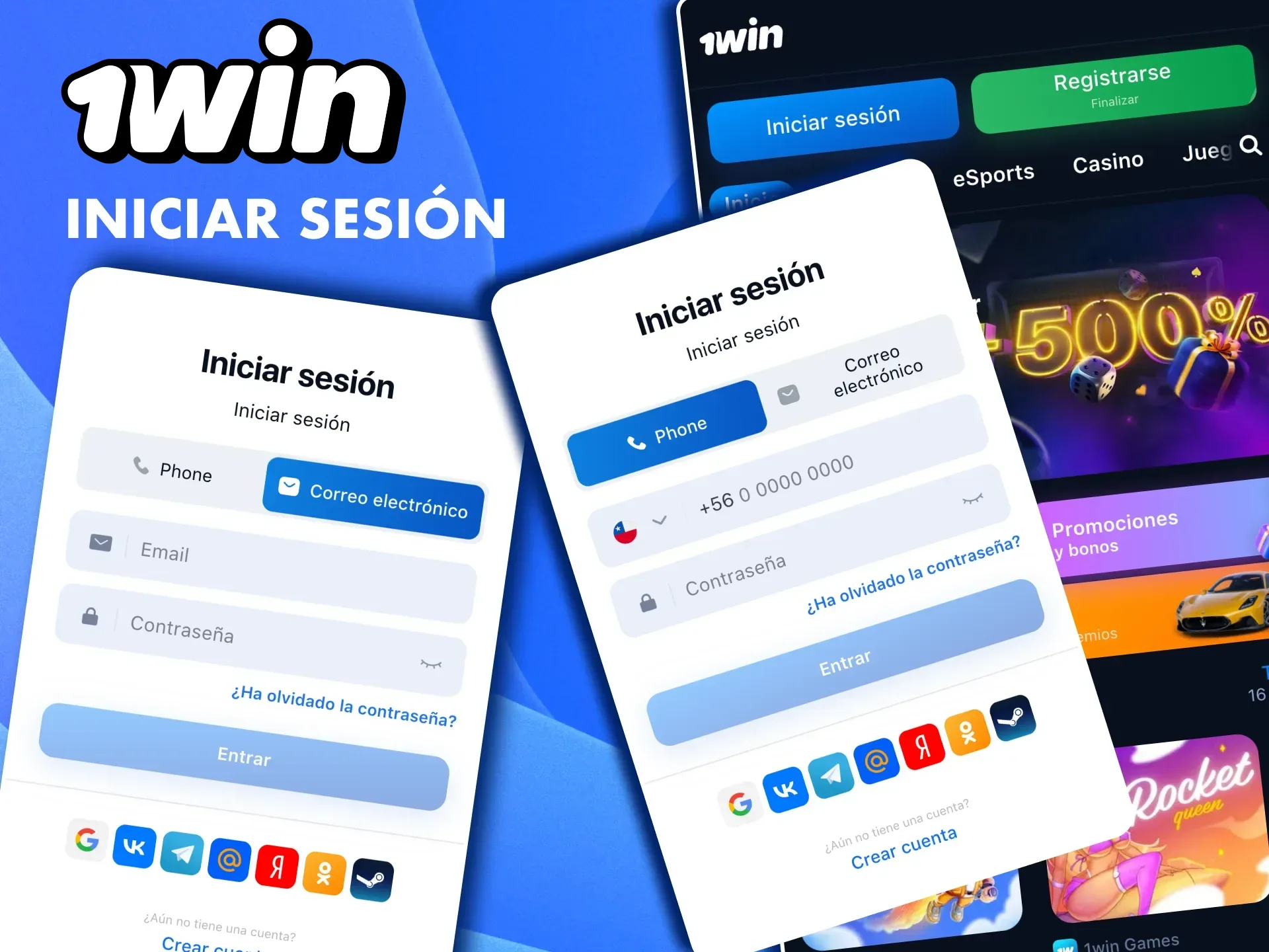 Inicia sesión en 1Win y controla tus apuestas, bonos y retiros.