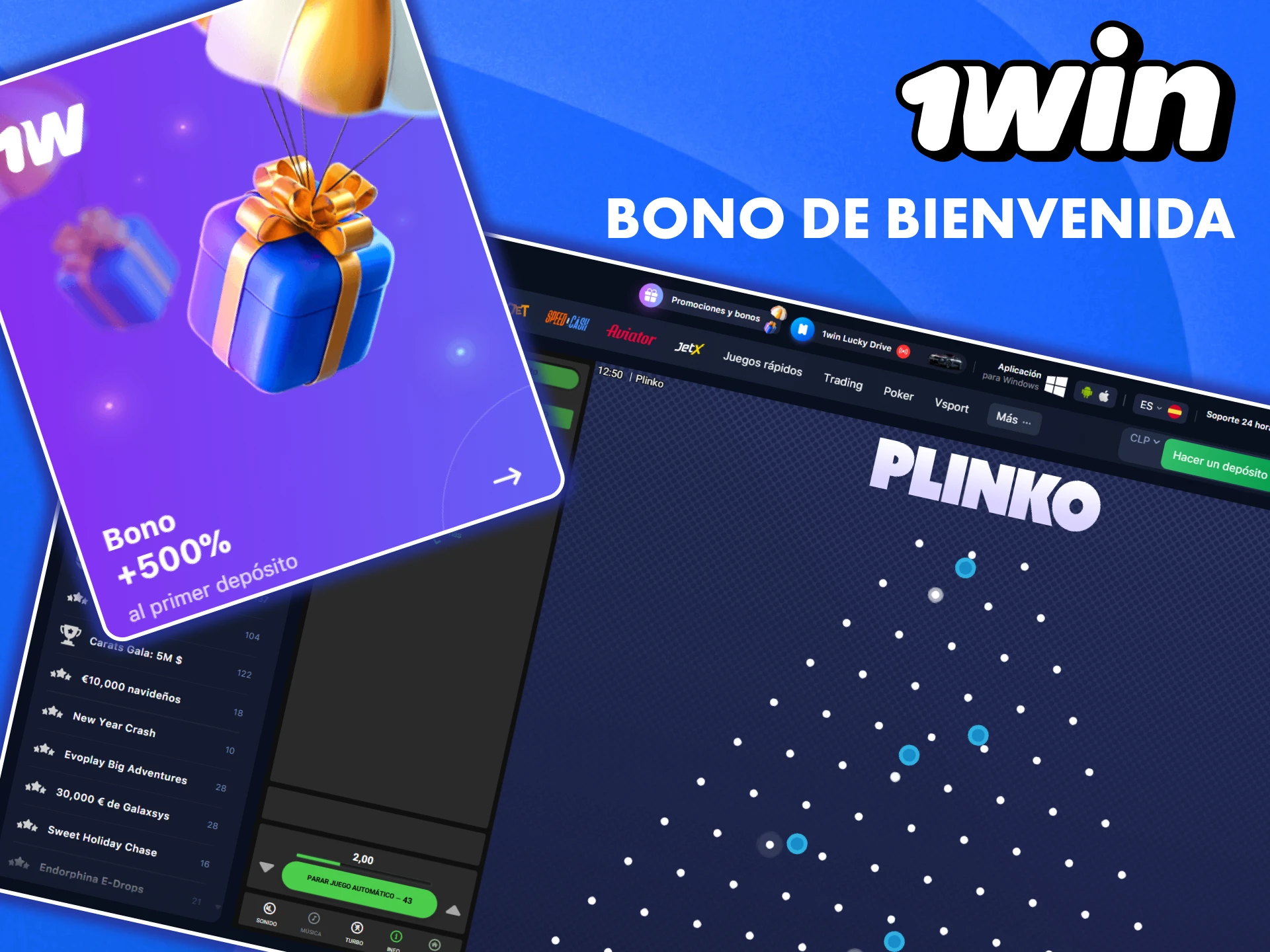 Regístrese en 1win y obtenga un bono de bienvenida para el juego Plinko.
