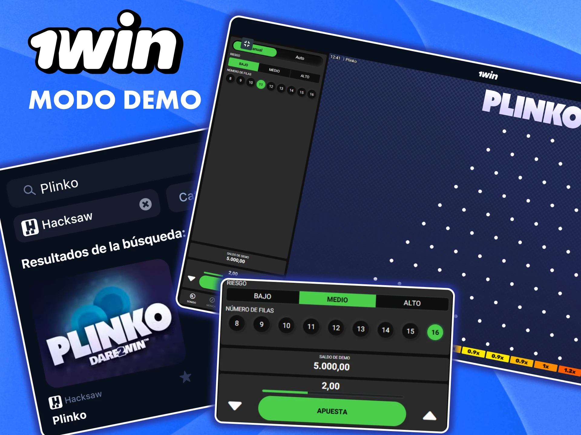 Antes de jugar con dinero real, prueba el modo demo de Plinko en 1win.