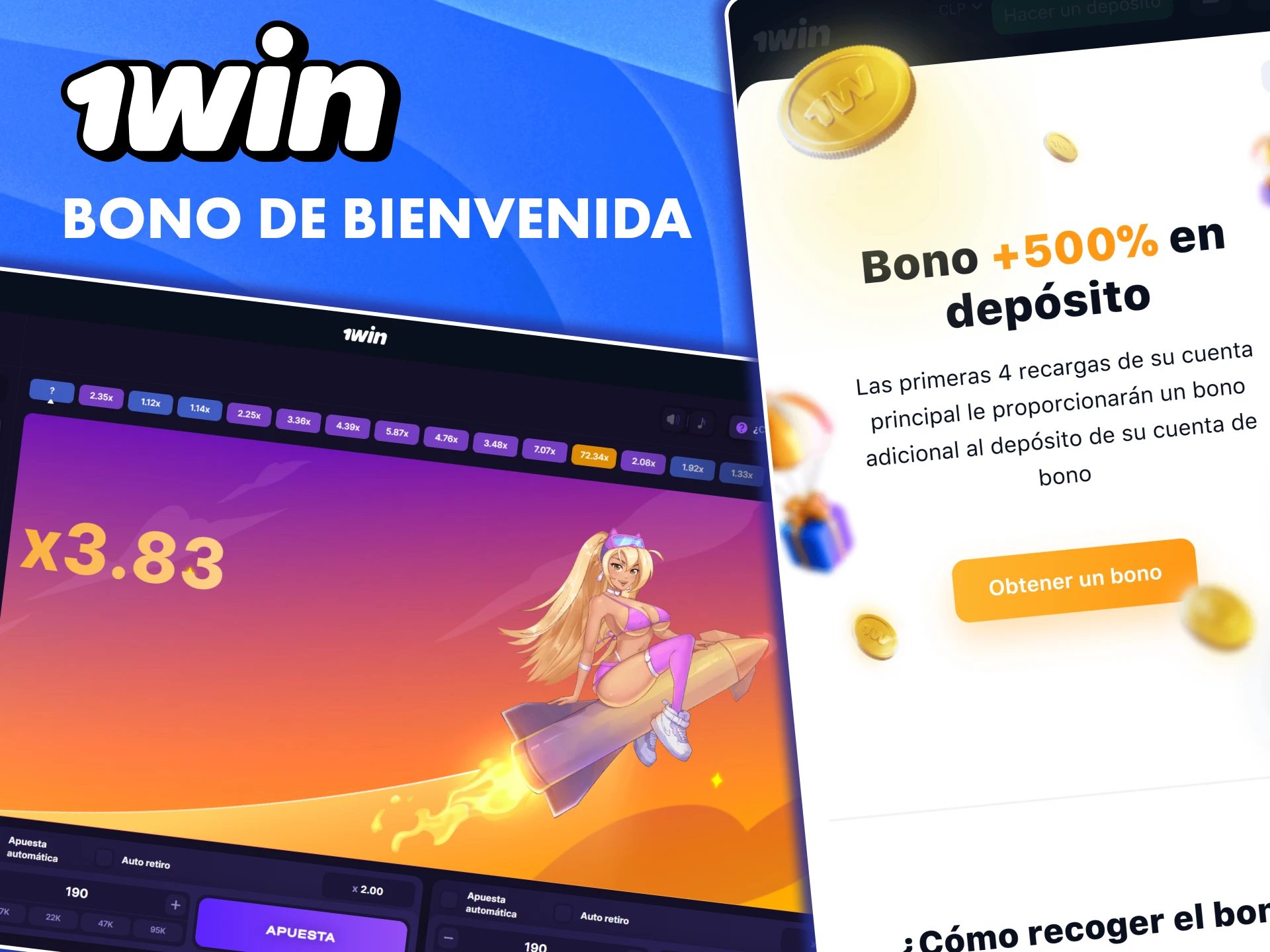 1win ofrece a los jugadores de Rocket Queen un bono de bienvenida exclusivo.