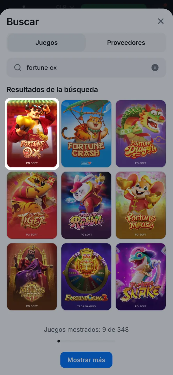 Activa Fortune Ox en 1win con opción jugar ahora.