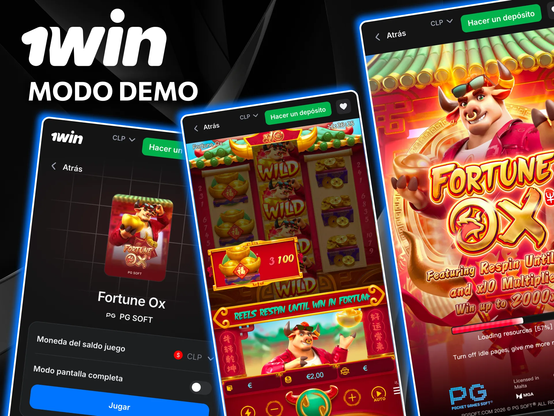 Fortune Ox en 1win disponible en modo demo gratis.