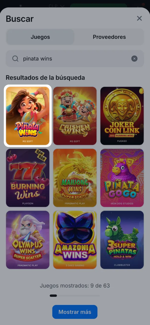 En 1win accede al casino y lanza Pinata Wins.