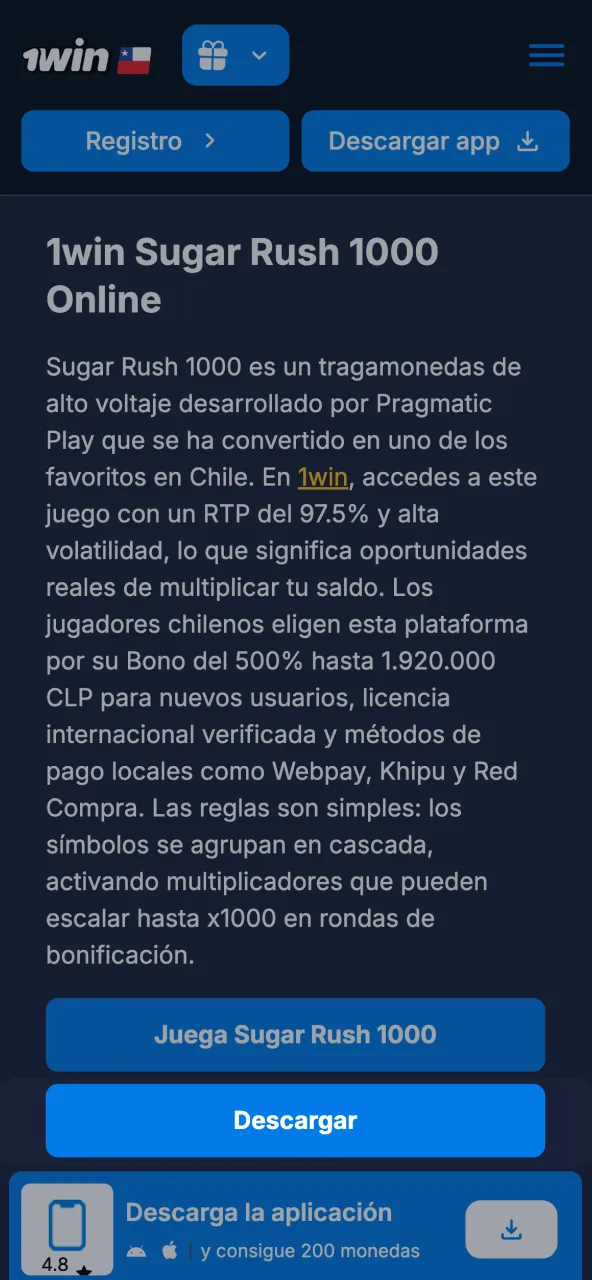 En 1win toca Descargar APK y comienza la descarga.