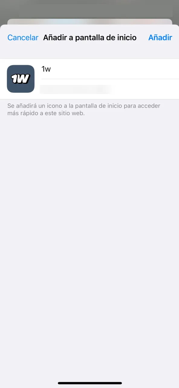 Completa la configuración y usa 1win como app.